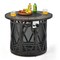 Outdoor 32 Inch Fire Pit Table 30,000 BTU with Fire Glasses and PVC Cover